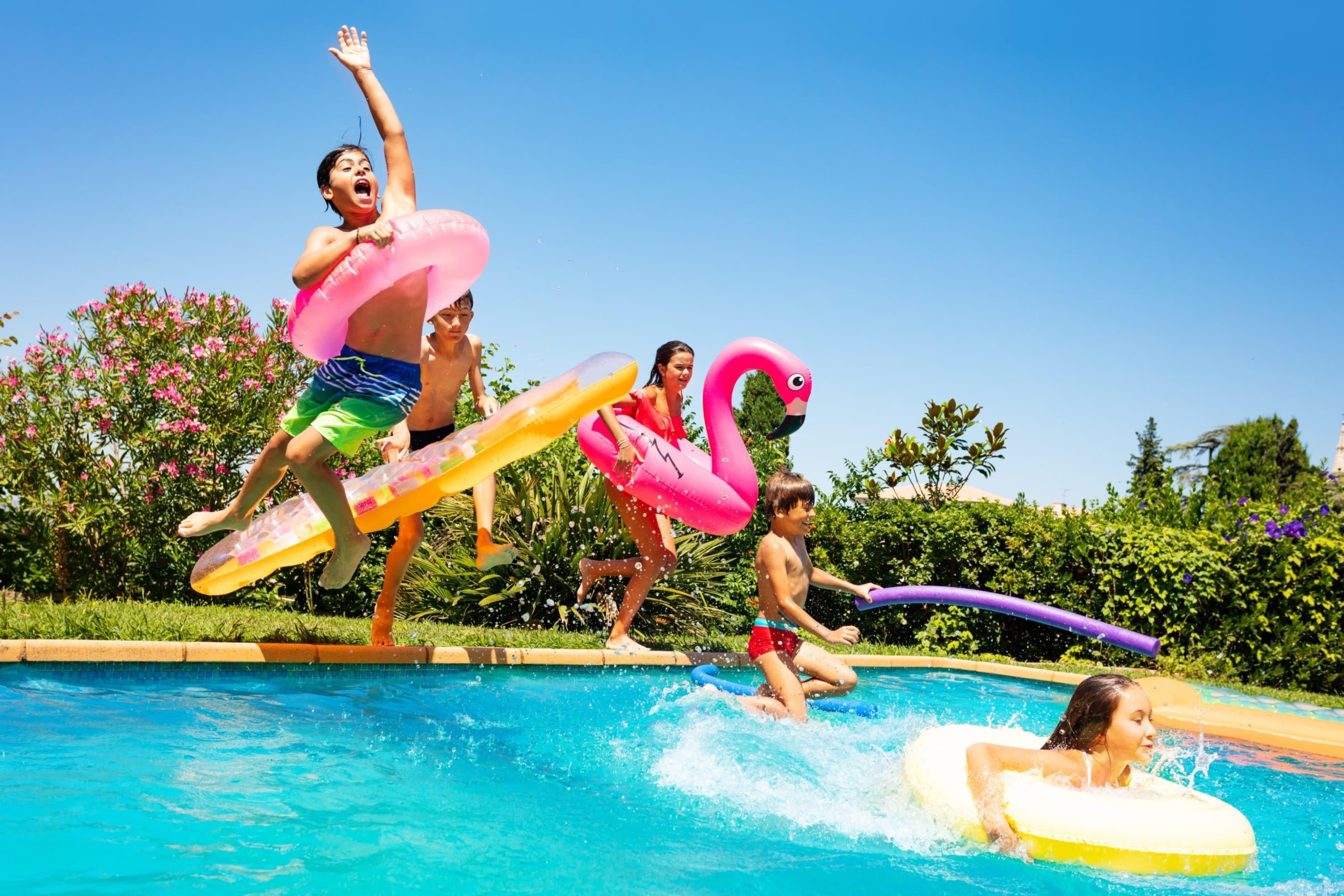 Family Enjoying Pool Party Window World Hero