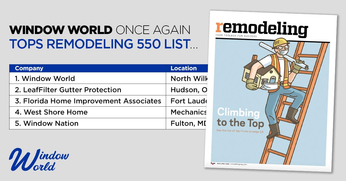 Ranking list from 2020 Remodeling 550