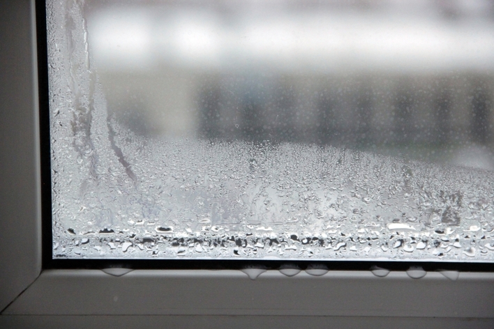 Condensation forming on a window