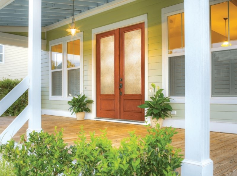 Double Entry Doors with Glazed Glass