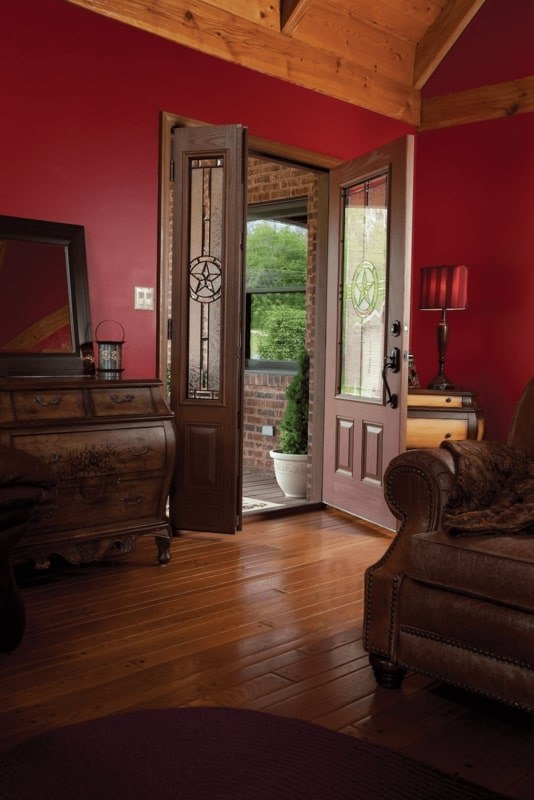 Double Entry Doors with Ornate Grilles