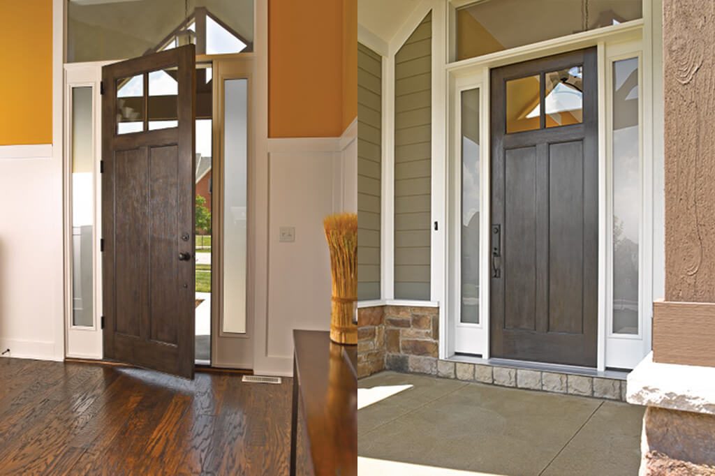 Entry door view from inside and outside the home