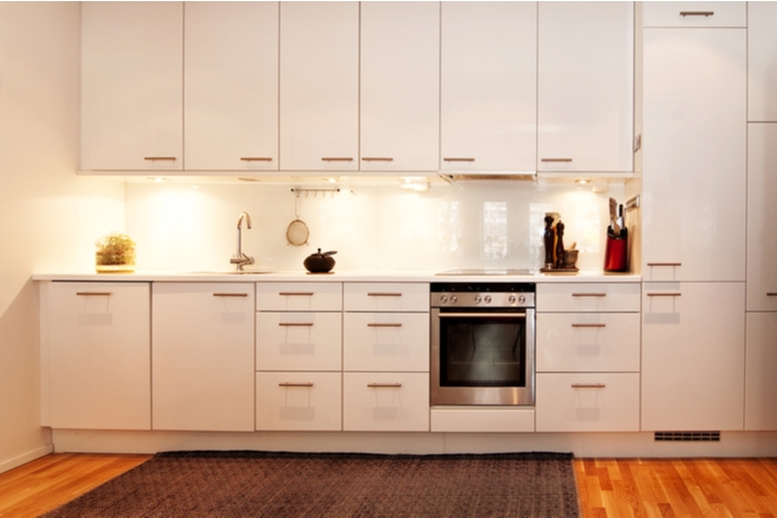 Kitchen with under-cabinet lighting