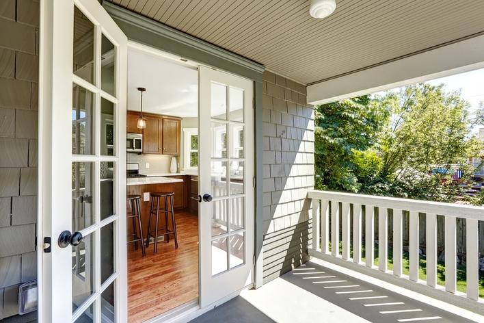 French door entrance to kitchen