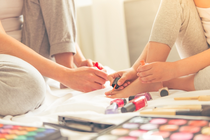 Woman giving pedicure