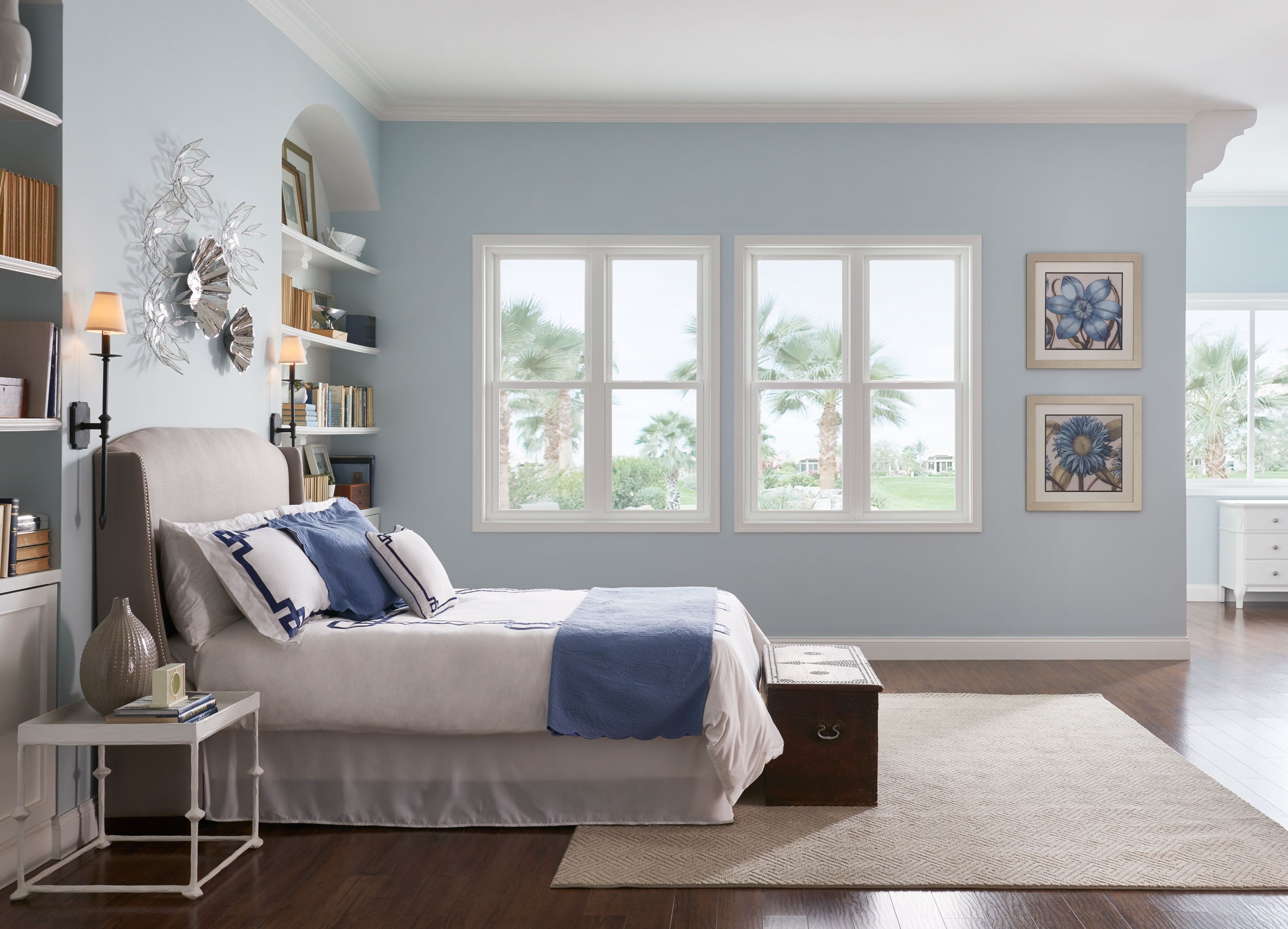 Window World 4000 Double Hung Blue Bedroom Lg