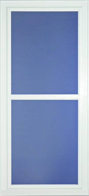 White Full View Storm Door with Retractable Screen