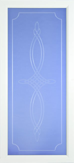 Storm Doors S 149 Full View Premium Decorative Glass Elegant Bevel White